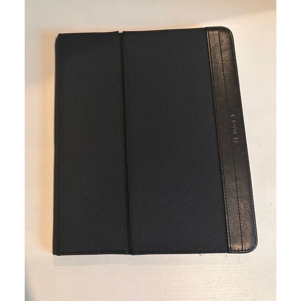COACH Varick Nylon & Black Leather  iPad Folio Case 9.5